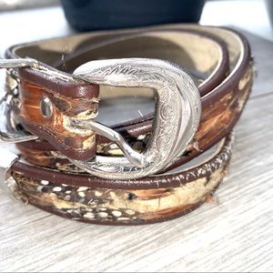 Vintage Pheasant and Peacock Belt M\L
